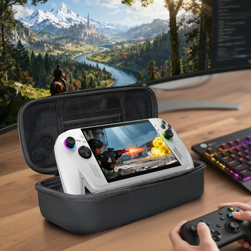 لـ ROG لـ XBOX Ally X آلة محمولة عالمية بسحاب حقيبة صلبة مقبض حمل حافظة صلبة محمولة #2