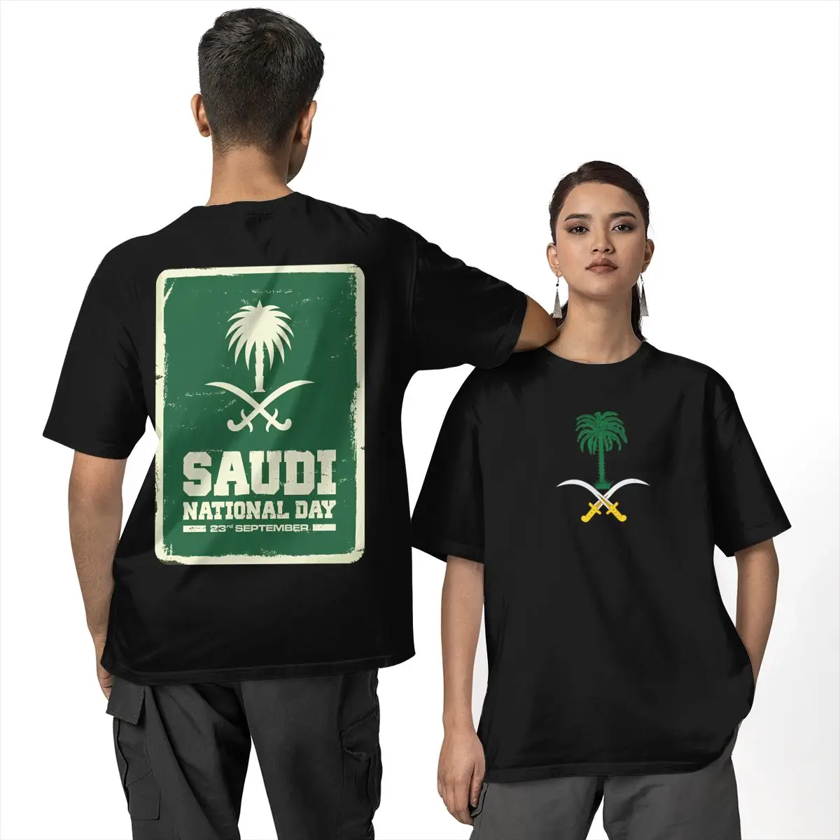 Men Women's T-Shirt Kingdom Of Saudi Arabia T Shirts Leisure Beach Tees Streetwear Custom DIY 100% Cotton Clothes Plus Size 6XL