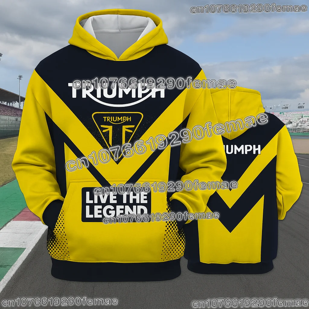 

2026 Мотоциклетная толстовка Triumph, модная толстовка с принтом вентилятора, хит продаж, повседневная уличная одежда, топ с капюшоном для мужчин и женщин