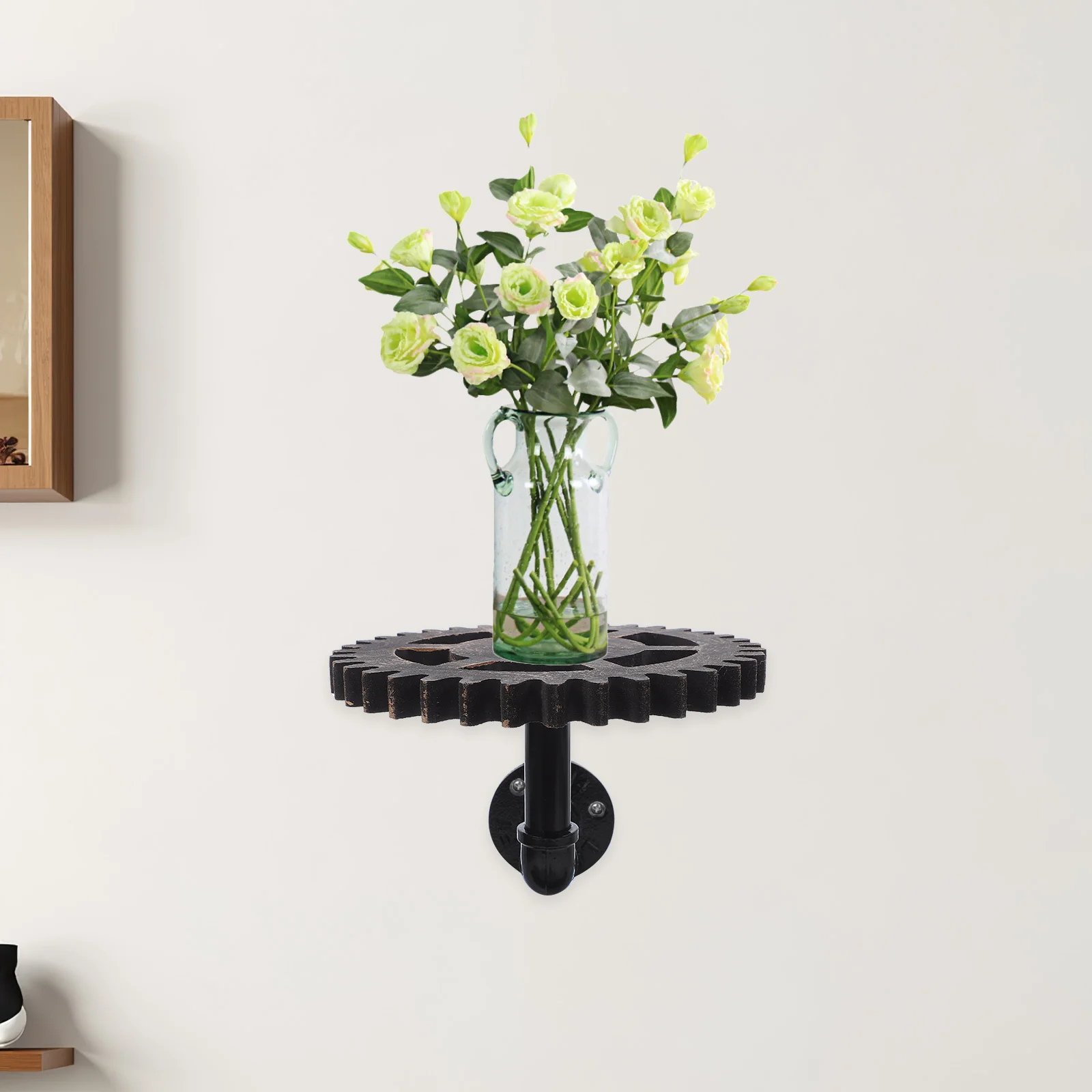 أرفف حائط كلاسيكية للأنابيب الصناعية بتصميم معدات Steampunk رف عائم منظم تخزين معدني ريفي لمطبخ غرفة المعيشة