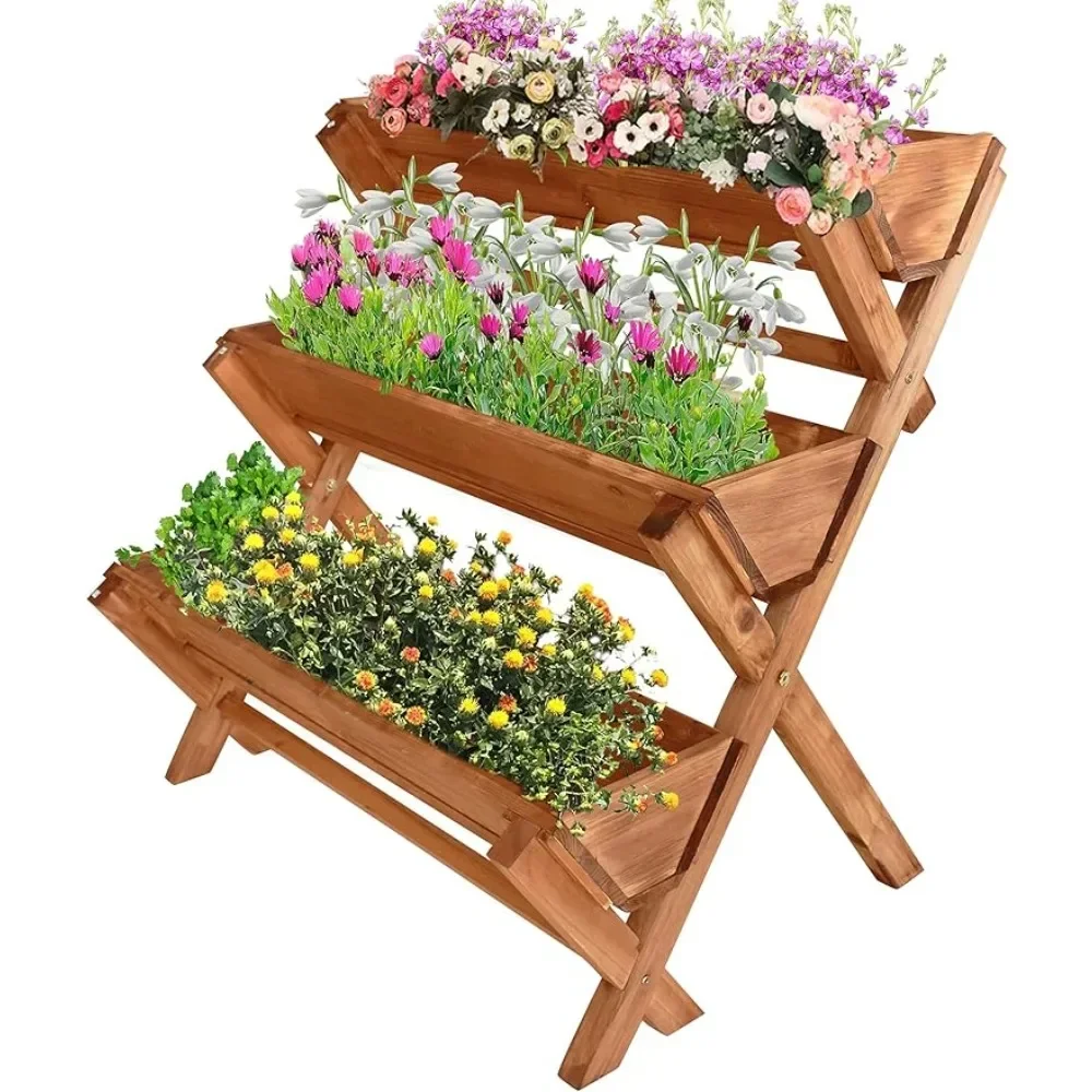 

plant stand indoor, 35x22x36 Inches 3-Tiers Wooden Raised Garden Bed, plant stand indoor