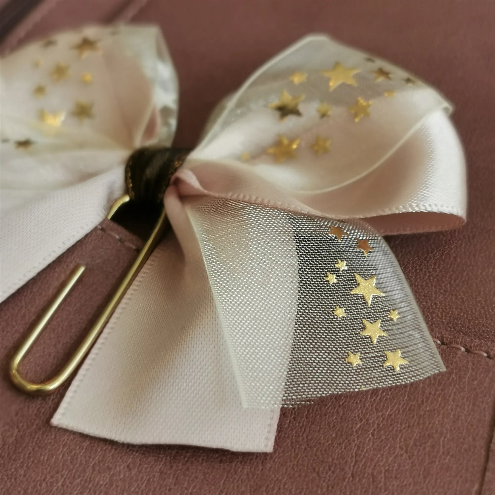 Champagne Ribbon Bow Paper Clip Ins Style Bookmarks Notebook Decoration Book Accessories Cute Stationery