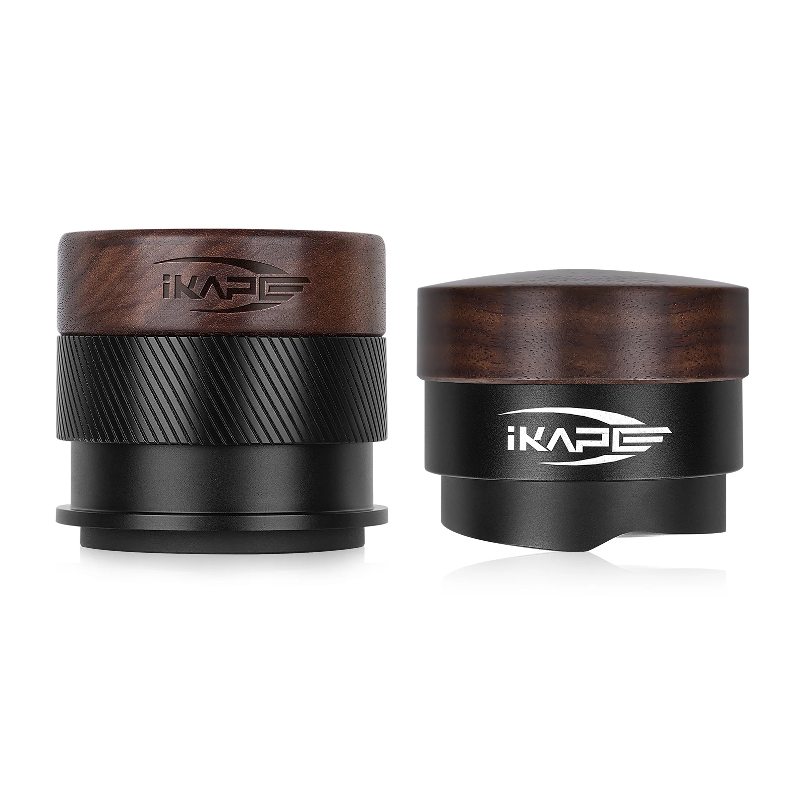 Imagem -03 - Ikape Espresso de Madeira Calibrado Tamper v4 Café Noz Tamper Titânio Pvd Revestimento Base com Mola Fit 51 mm 54 mm 58 mm