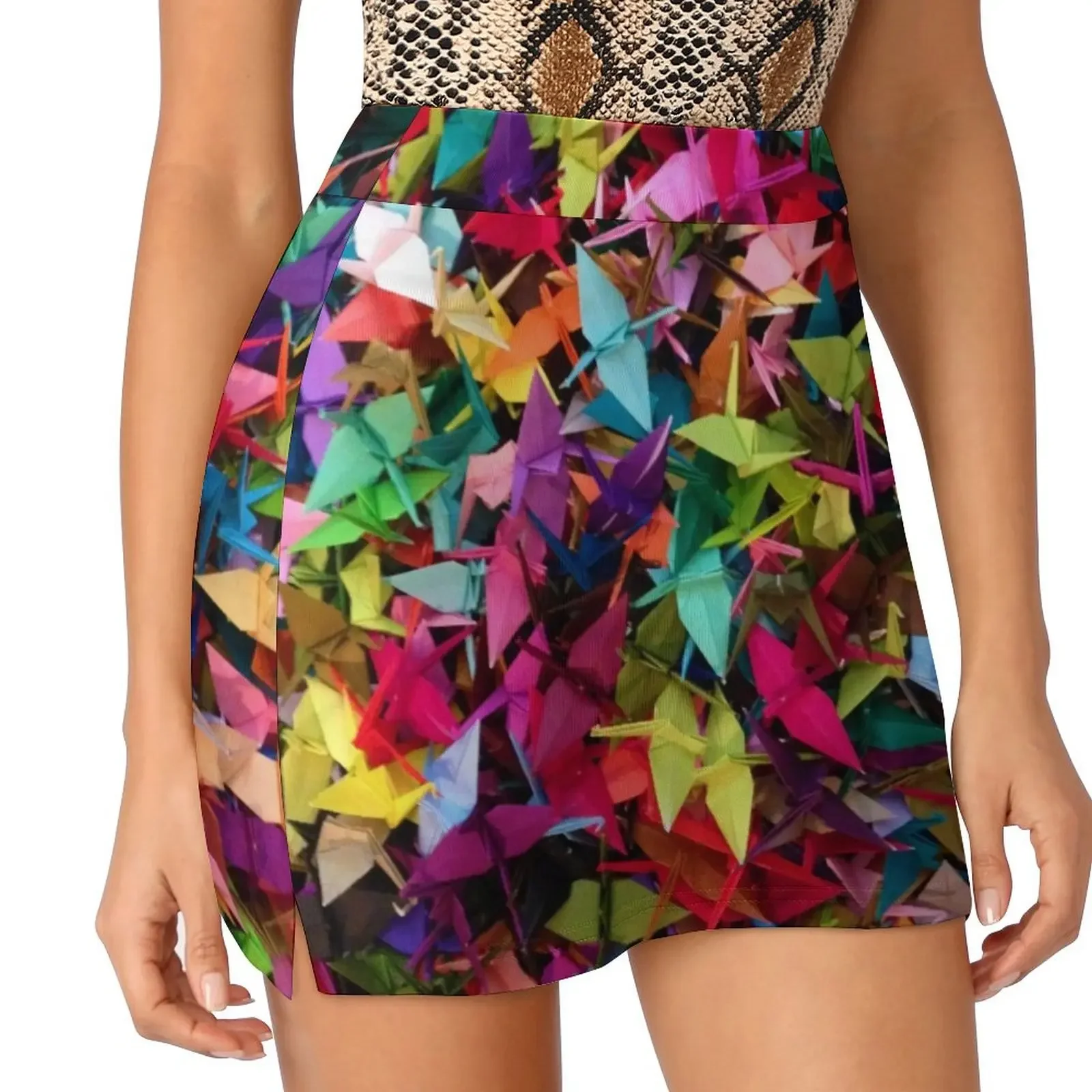 

Paper Cranes Mini Skirt kawaii skirt Summer women's clothing