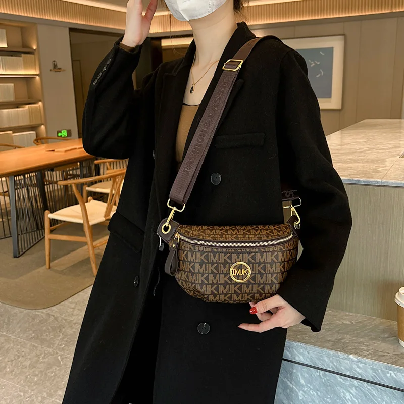 Luxury Women'S Printed Letter Corssboday Chest Bag Designer Soft Leather Vintage Travel Shoulder Bag Purses And Adjustable Strap