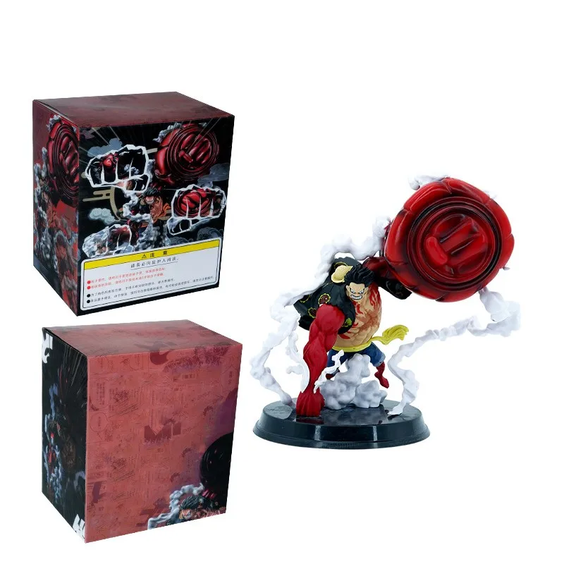 Figuras de Anime de una pieza de 22cm, Luffy Wano Country Gear, cuarta gran mono, rey lanza, puño grande, estatua de PVC, modelo de adornos de colección