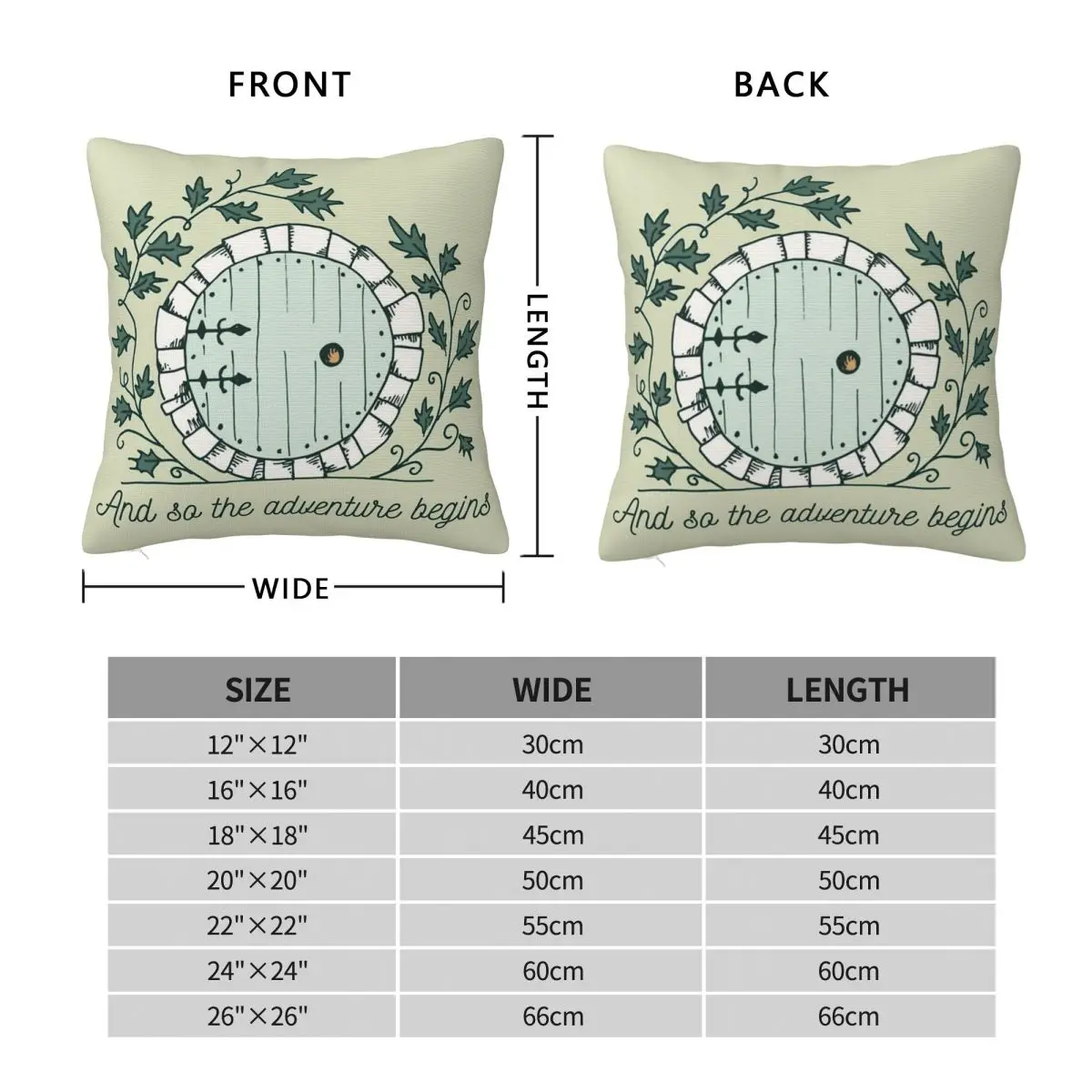 Baggins Door With Twigs Square Pillowcase Polyester Linen Velvet Creative Zip Decorative Throw Pillow Case Home Cushion Cover