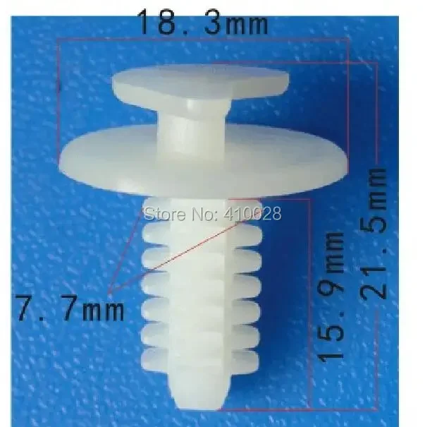 shhworldsea Door Panel Clip White Nylon Retainer for Fiat 7570122 Automotive Plastic Clip Auto Fastener Overall Length 21.5mm