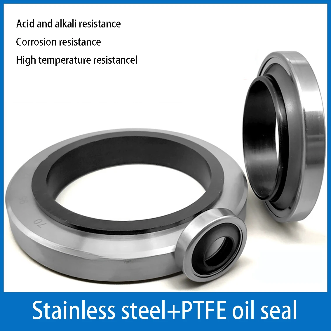 1PCS Stainless Steel PTFE Skeleton Oil Seal 25-120mm High Temperature For High-speed Rotating Shaft Sealing Air Compressor