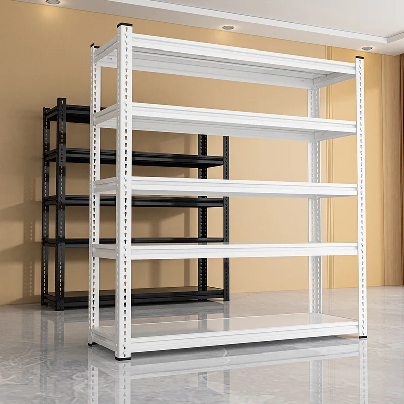 Steel Shelving Unit Multi-Layer Floor Standing Storage Rack Household Balcony Supermarket Warehouse Corner Organizer