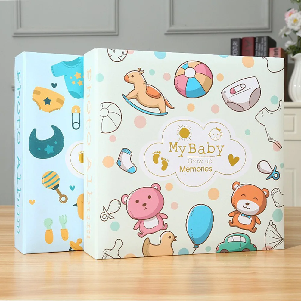 1pc Baby Growth Photos Storage Booklet,6-inch, 00-pocket Photo Albums,Handwritten Photo Album,Flat Back Paper Core Pocket,Gift