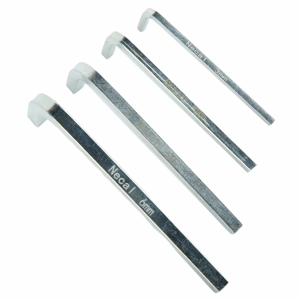 Hand Tools Wrench L Shape Screwdriver Set Silver Square Head 3-6mm 4 Point Chromium Vanadium Steel For Tightening