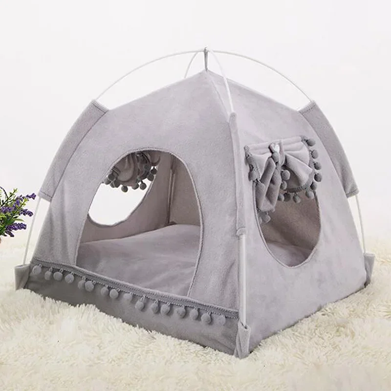 Sweet Princess Cat Bed Foldable Cats Tent Dog House Bed Kitten Dog Basket Beds Cute Cat Houses Home Cushion Pet Kennel Products