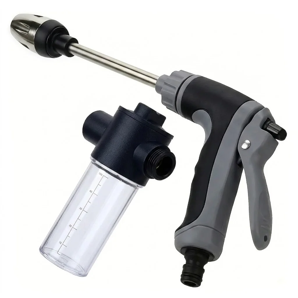 Premium High Pressure Car Washing Water Gun For Foam Kettle RV External Cleaning Garden Water Hose Nozzle Shower Attachment