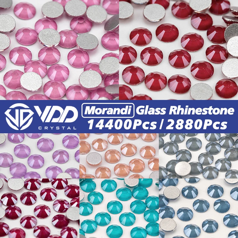 

VDD 14400Pcs/2880Pcs SS6-SS30 Morandi-Color Glass Rhinestone Crystal Flatback Strass Glitter Stone Crafts Nail Art DIY Wholesale