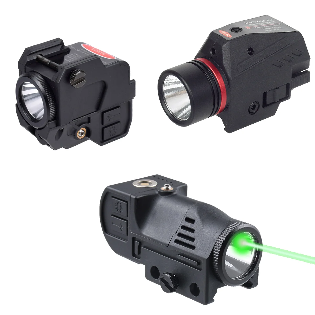 

USB-перезаряжаемый зеленый и красный лазерный целеуказатель для страйкбола и активного отдыха, совместимый с G17, G19, 1911 Compact