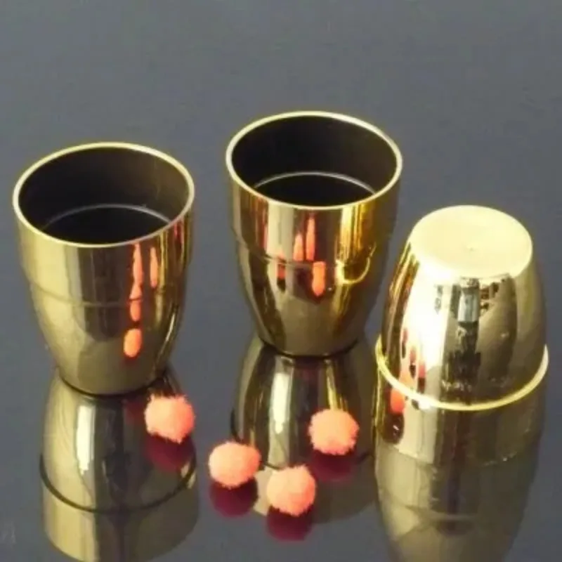 Plastic Ballen Met Drie Kopjes (Goud/Zilver Kleur beschikbaar Dia 4.9*H6cm) Goocheltrucs Verschijnen Vanish Ballen Magia Close Up Gimmick Prop