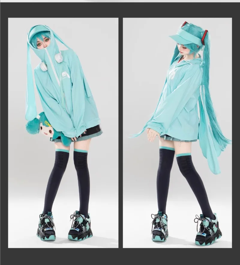 Hatsune Miku Coat Anime Peripheral Cute Cartoon Summer Sun Protection Clothing Comfortable and Breathable Japanese Kawaii Jacket