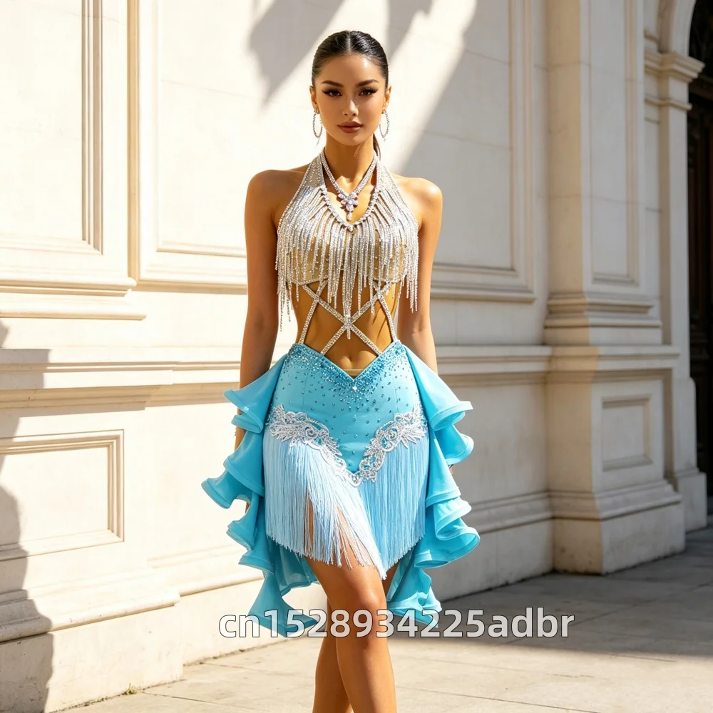 Latin Dance Dress New Women Prom Elegant Party Costume Festival Ballroom Special Occasions Clothes 2026 Girls Match Evening Wear