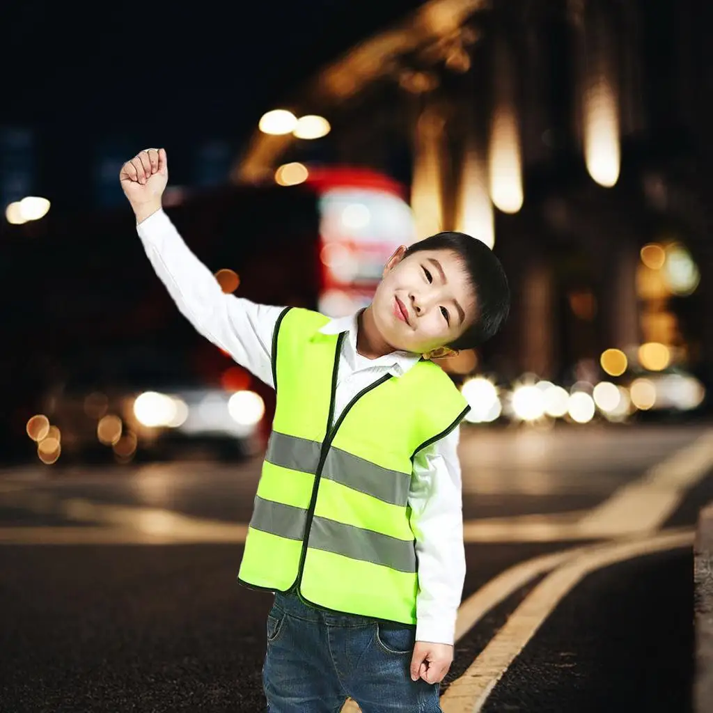 Kindervest met hoge zichtbaarheid, kindervest met reflecterende strips Verkeerskleding