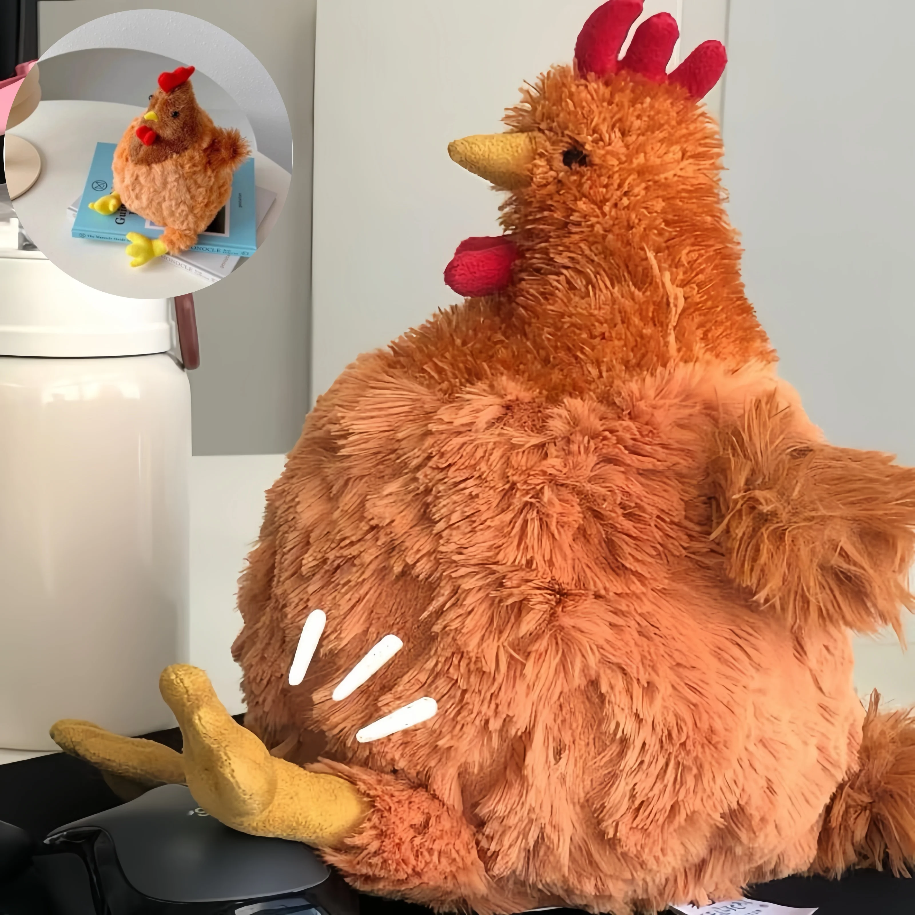 1 szt. Pluszowa zabawka kurczak, kreskówkowy kogut, miękka maskotka dla dziewczynek, poduszka do spania, kreatywna wypchana figurka.