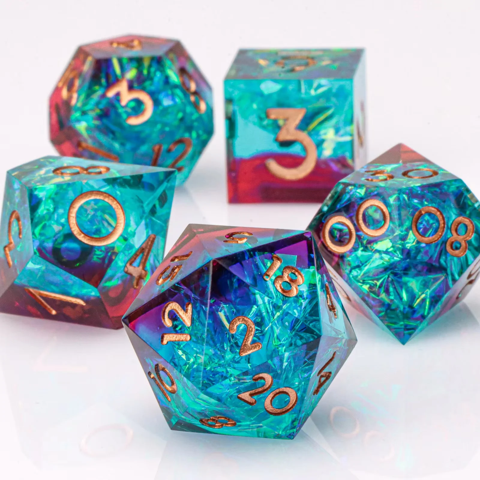 

Sharp Edge DND Dice Set Handmade 7 Accessories Dice for Dungeons and Dragons TTRPG Games, Multi-Sided RPG Polyhedral Resin Dice