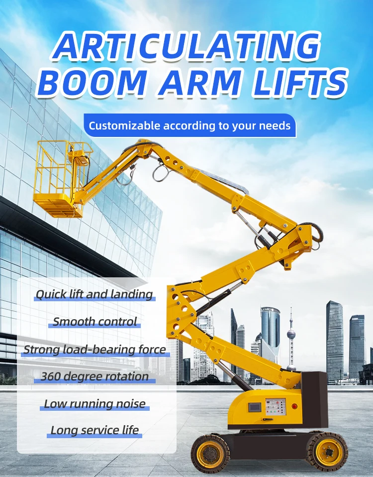 Electric Industrial Spider Ladder Truck Crawler Boom Lift Curved Arm Elevator With 40mtrs Height