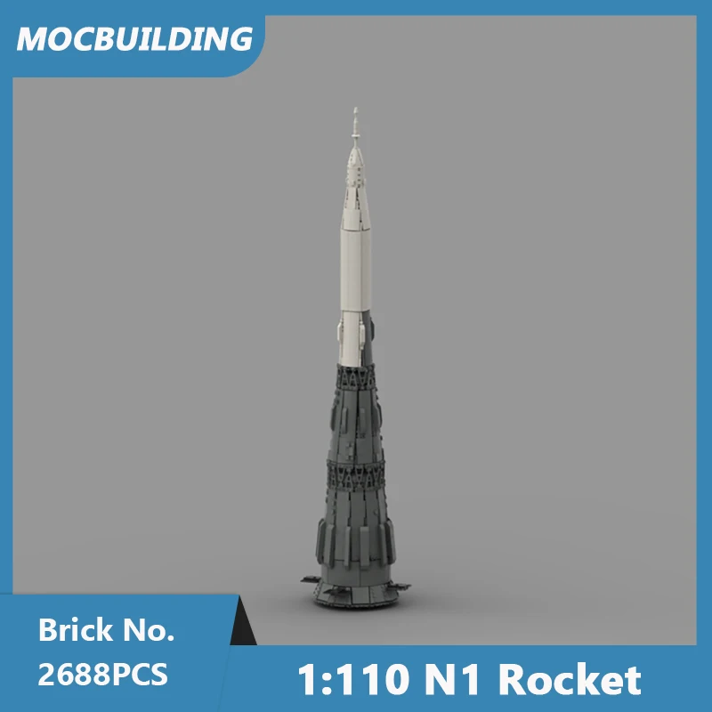 MOC Building Blocks 1:110 Scale Model of the N1 rocket (N-1) Space Series DIY Assembled Bricks Collection Toys Gifts 2688PCS