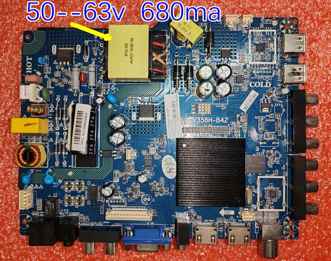 CV358H-B42 اللوحة الأم لإمداد الطاقة الخلفية ثلاثة في واحد لوحة محرك التلفزيون 33--38 فولت 640 مللي أمبير
