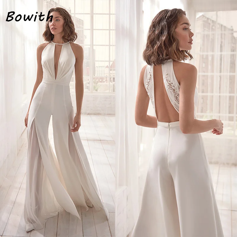 

Bowith Evening Dress Prom Elegant Gift For Women Luxury V-neck Jumpsuit Pants Dresses Wedding Party Formal Occasion Gala