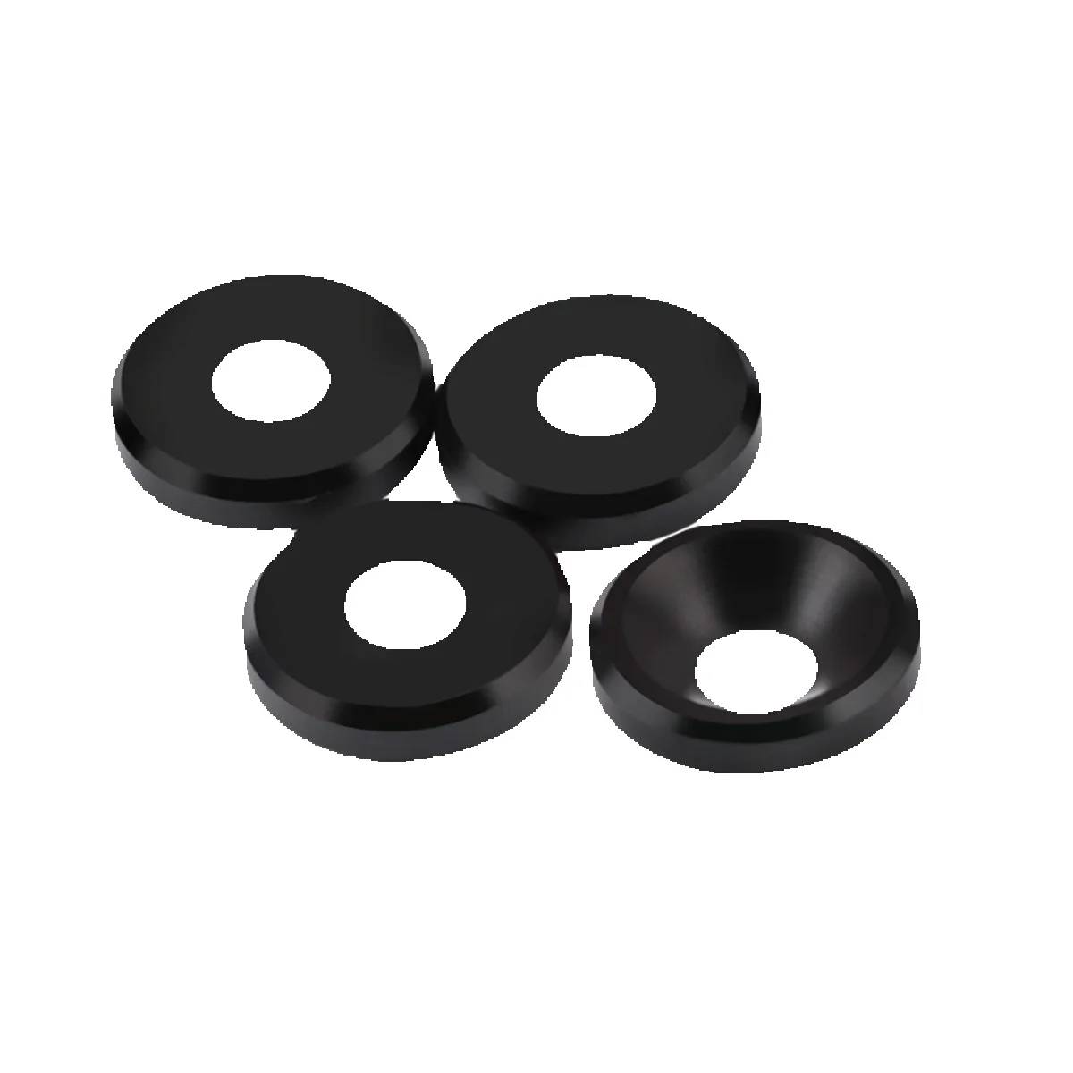 Rondelle concave/convexe noire en POM Leijiu / Rondelle œil de poisson M3 M4 M5 M6