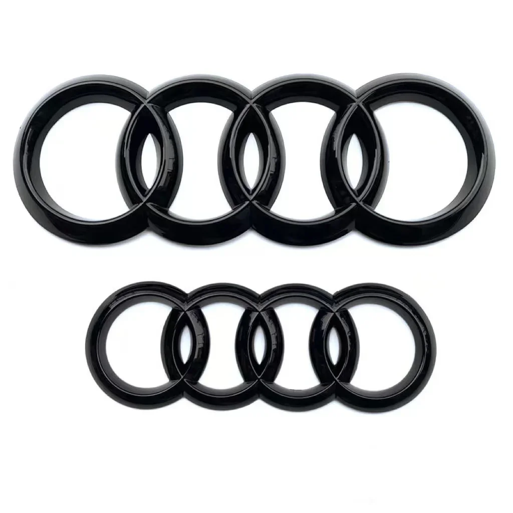 Car Black Logo Badge Car Front Grille Rear Trunk 4Ring Emblem For Audi A1 A3 A4 A5 A6 A7 S3 S4 S5 S6 RS3 RS4 RS5 RS6 Q3 Q5 Q7