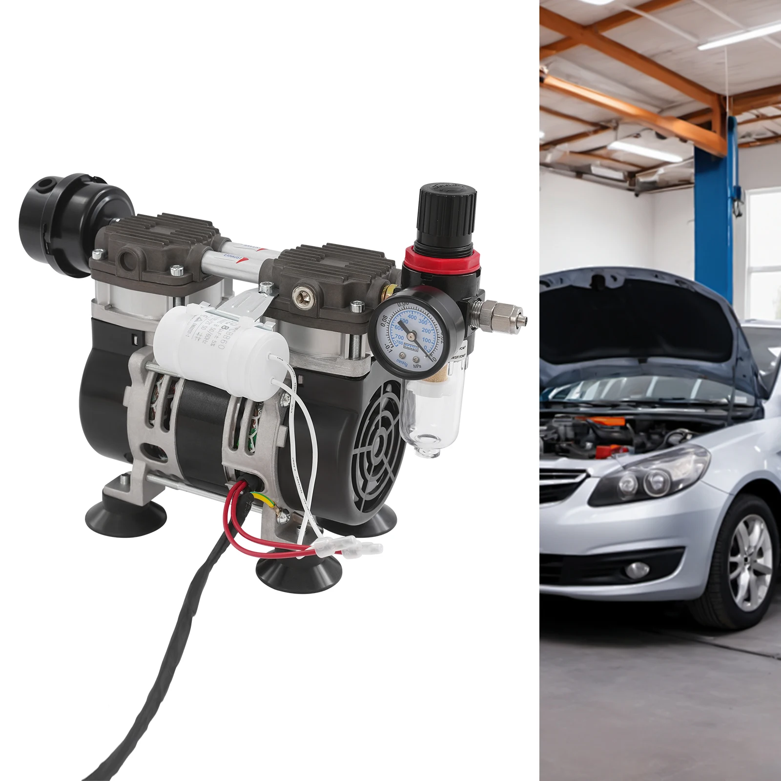 Freistehende 230W Labor-Vakuumpumpe aus Aluminiumguss OL210A Ölfreie Medizinische Geräuscharme Pumpe mit Kupferdrahtmotor und Luftfilter – Detail 4