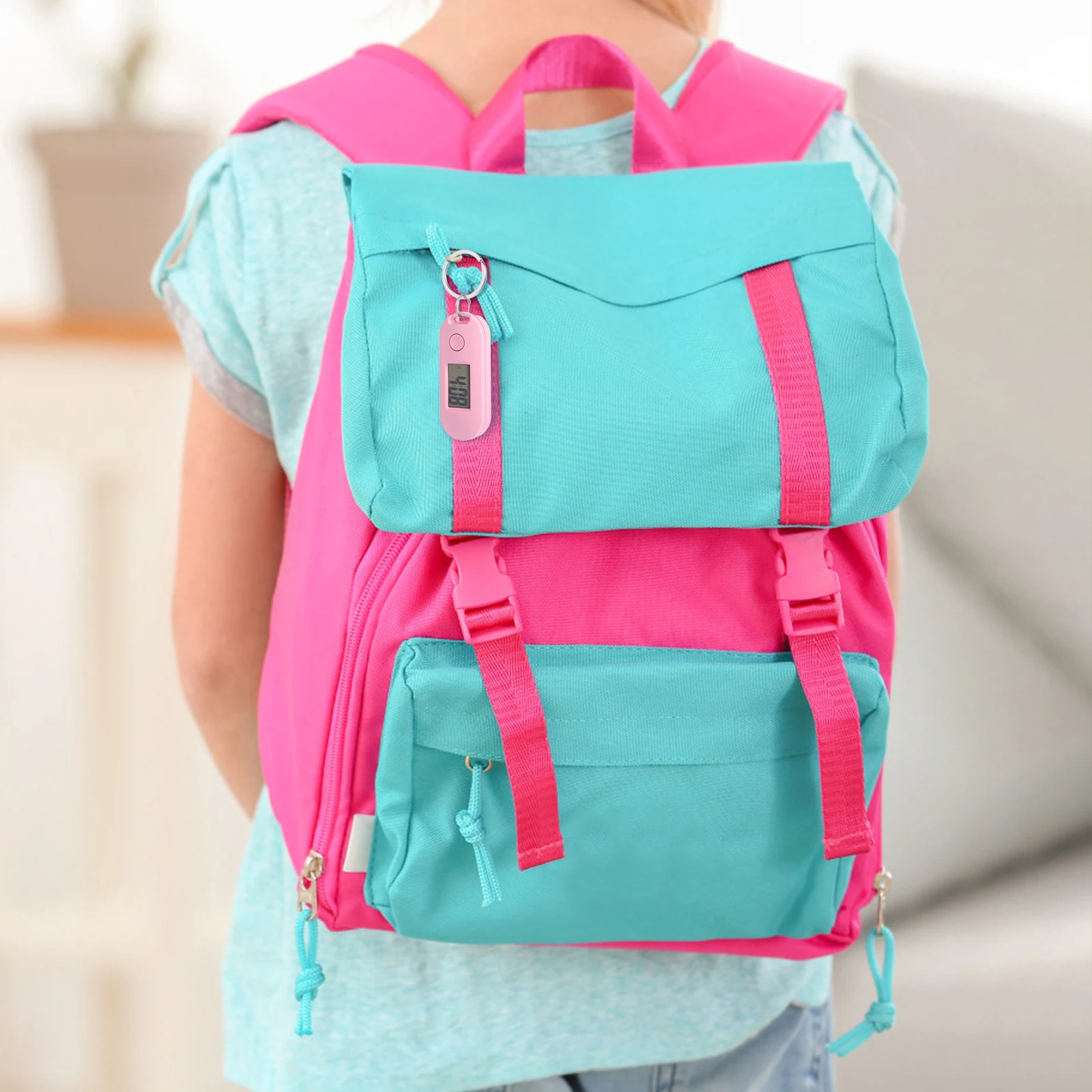 

Silent Pink Candy Color Hanging Keychain Digital Watch Student Keychain Watch Digital Time Management for Backpacks