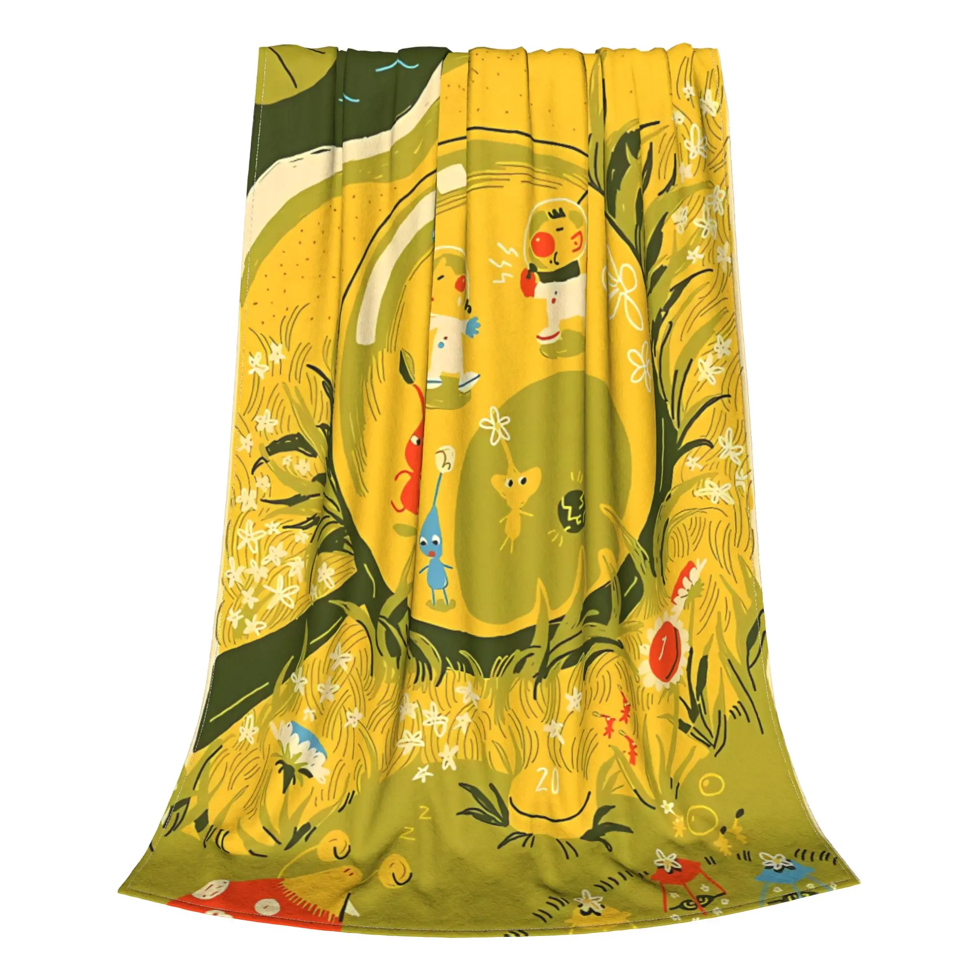 1PC Bright Multicolor Sprite Pikmin Home Room Decorations Winter Blankets For Adults Bedding Home Interior Sofa Knee