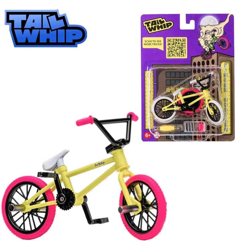 TAILWHIP Professional Finger BMX Tech Deck Yellow Mini Metal Bike Skill Toys Finger Toys Gift for Boyfriend