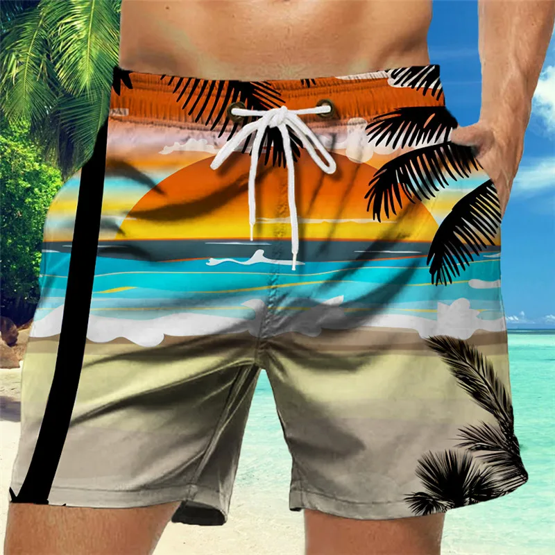 Hot Selling Men\'s Shorts Swimming Shorts Swimming Shorts Summer Shorts Graphic Print Quick Drying Short Casual Beach Pants