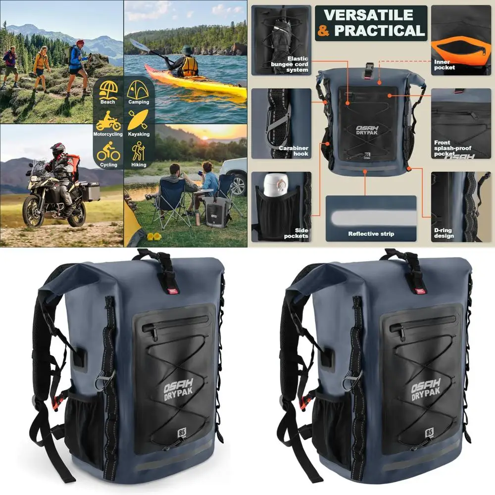 

Rugged Waterproof Dry Backpack 35-85L for Outdoor Adventures: Hiking, Kayaking, Camping
