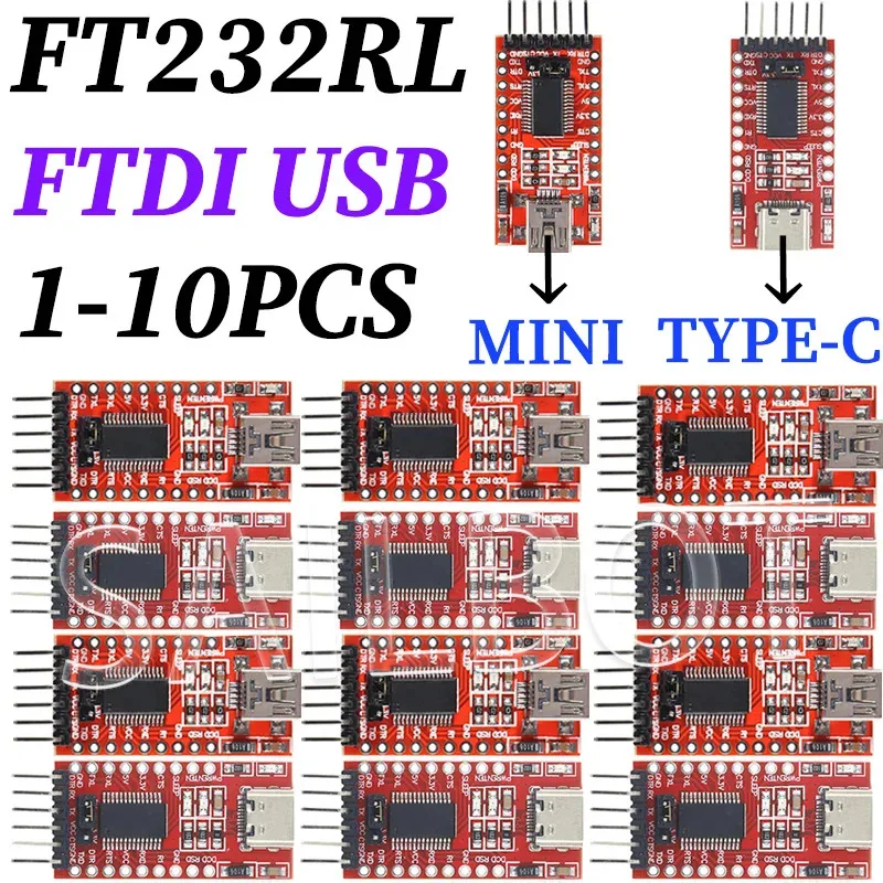 1-10PCS FT232RL FT232 FTDI USB 3.3V 5.5V to TTL Serial Adapter Module for Arduino FT232 Pro Mini Port USB TO TTL 232  Type-C USB