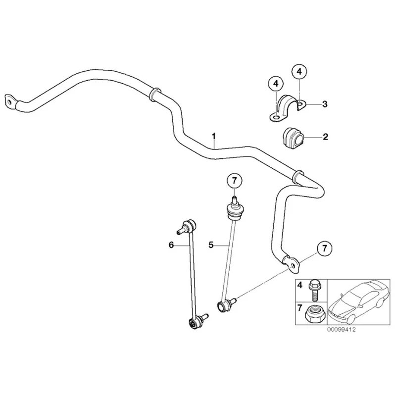 33556754823 31356757146 2Pcs Front Rear Rubber Suspension Stabilizer Bar for BMW MINI R50 R53 R56 R57 Stabilizer Sway Bushing