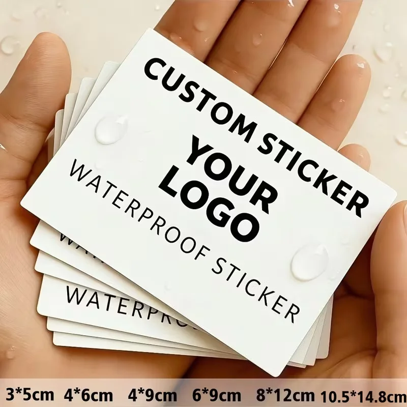 Customizable Rectangle Stickers Anti-Tear Sizes 3*5/4*6/4*9/6*9/8*12/10.5*14.8cm 20/40/80pcs Upload Image for Personalized Label