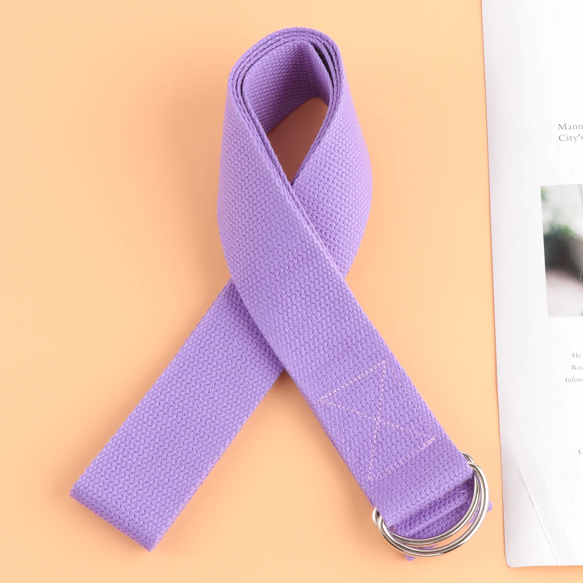 

175cm Yoga Strap Cotton Metal Buckle Stretching Belt for Flexibility Exercise Fitness Training Enhanced Range Safe