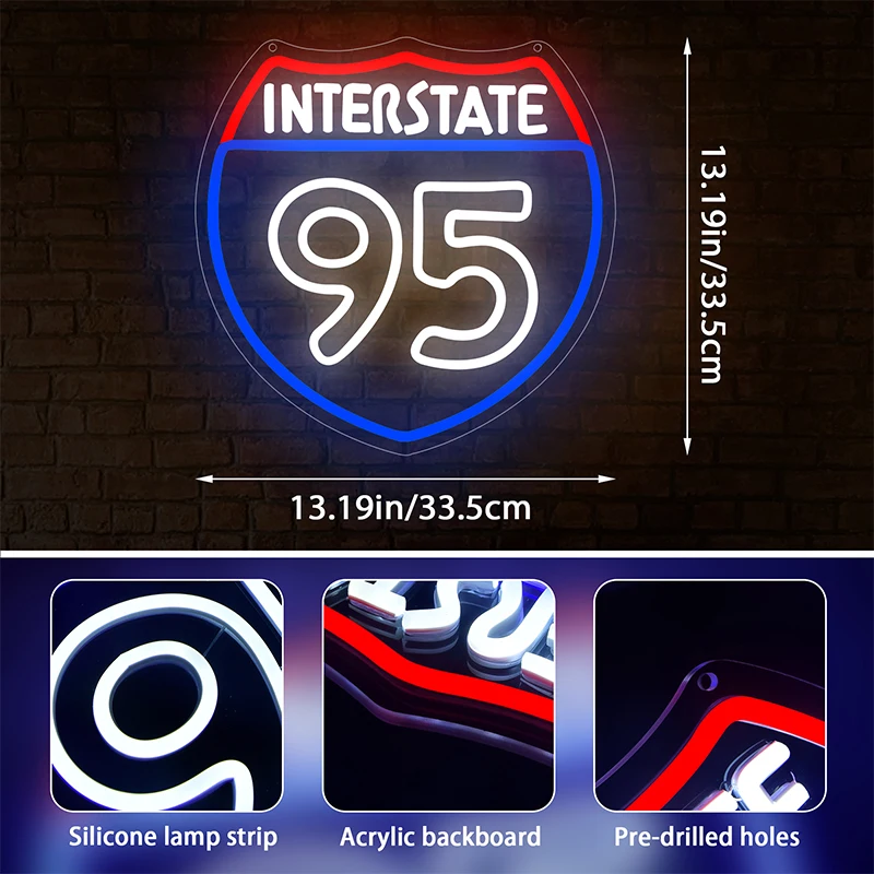 Neonowy Znak LED do Dekoracji Ściany, Świecący Znak Drogowy dla Fanów Samochodów, Jaskini Mężczyzny, Biura, Baru, Nowoczesna Dekoracja Pokoju