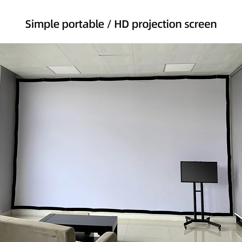 AUN 180/150 inch Projector Screen Upgrade Thicker Video Game Projector Screen Customize fit Room for 1080P 4K Home Theater