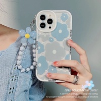 TD121 Blue Flower Bracelet For Xiaomi 6 8 9 10 11 12 Pro Lite SE 12X MIX 3 4 Civi CC9 CC10 Case DIY TPU Soft Cover