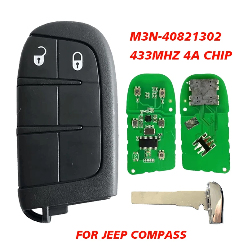 CN086028 For Jeep Compass Remote Smart Key M3N-40821302 433MHZ 4A Chip