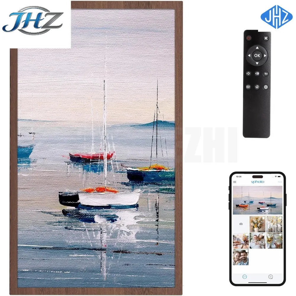JHZ for NEW Large Digital Picture Frame 21.5 inch Screen WiFi Digital Photo Frame Display, 32GB Storage, Auto-Rotate,Classic 21