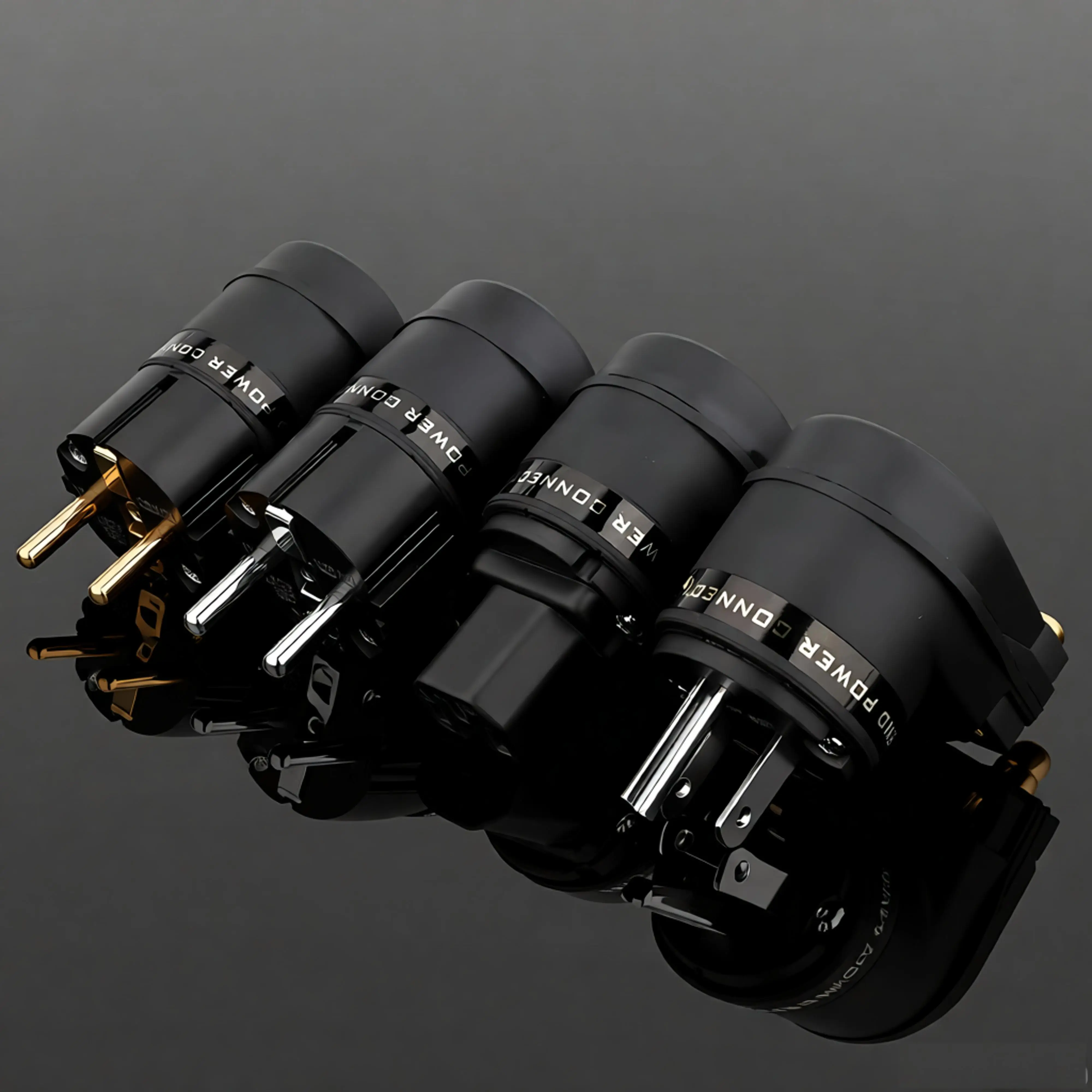 

Hi Fi 24K EU/US SCHUKO L-Shaped Right Angle Male Power Plug to IEC C13 Female Socket Main Power Connector For Plug Adapter