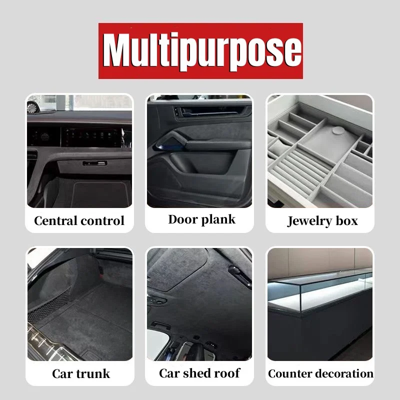 Car Interior Suede Leather Repair Patches Self Adhesive Fabric Leather Tape DIY Car Modification Door Panel Refurbishment Decor