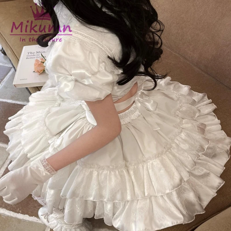 Mikumn Women Y2k Sweet Bow Lace Skirts Fairy Grunge Black White Pleated Cake Mini Skirts Harajuku Japanese Kawaii Lolita Skirts